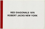 Artist: b'JACKS, Robert' | Title: b'Red Diagonals.' | Date: 1976 | Technique: b'offset printed booklet, printed in red ink; red pressure sensitive tape'