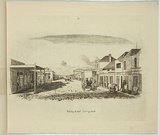 Artist: Nixon, F.R. | Title: Hindley street looking west. | Date: 1845 | Technique: etching, printed in black ink, from one plate