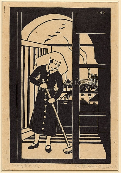 Artist: b'Blackburn, Vera.' | Title: b'<p>Sunny morning</p>' | Date: 1935 | Technique: b'linocut, printed in black ink, from one block'