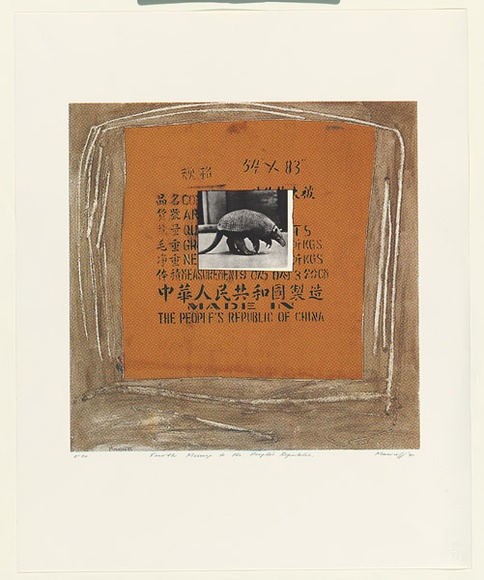 Artist: b'Moncrieff, Greg.' | Title: b'Fourth message to the Peoples Republic.' | Date: 1991 | Technique: b'screenprint, printed in colour, from five stencils'