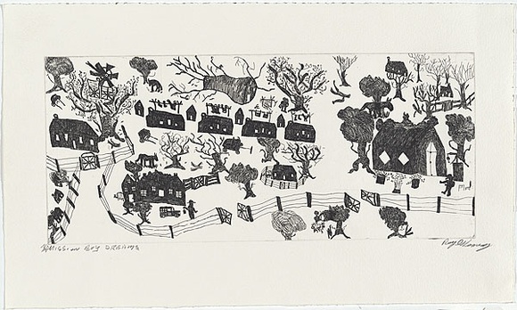 Artist: b'Kennedy, Roy.' | Title: b'Mission boy dreams.' | Date: 2005 | Technique: b'etching, printed in black ink, from one plate'