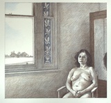 Artist: b'Dunlop, Brian.' | Title: b'not titled [female nude sitting in chair]' | Date: 1983 | Technique: b'lithograph, printed in colour, from three stones'