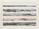 Artist: b'WILLIAMS, Fred' | Title: b'Murray River panels' | Date: 1975 | Technique: b'lithograph, printed in colour, from two zinc plates in ox blood and black ink' | Copyright: b'\xc2\xa9 Fred Williams Estate'