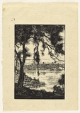 Artist: b'TRETHOWAN, Edith' | Title: bMount's Bay Road towards Perth. | Date: c.1930 | Technique: b'wood-engraving, printed in black ink, from one block'