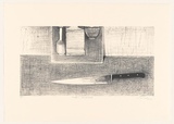 Title: b'Knife and postcard' | Date: 2004 | Technique: b'lithograph, printed in black ink, from one stone'