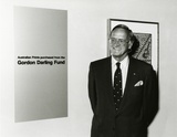 Artist: Butler, Roger | Title: Portrait of Gordon Darling, at the Australian National Gallery, Canberra, 1989 | Date: 1989