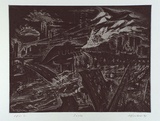 Artist: Faulkner, Jeff. | Title: Seylla | Date: 1991 - 1992, December - January | Technique: etching and aquatint, printed in black ink from one plate