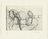 Artist: Powell, Andrew. | Title: not titled [two elephants] | Date: 1988 | Technique: photo etching and aquatint, printed in black ink, from one plate