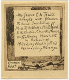 Artist: b'TRAILL, Jessie' | Title: b'Possum time (invitation acceptance).' | Date: 1930 | Technique: b'etching, printed in brown ink, with plate-tone, from one plate'