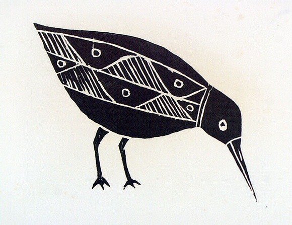 Artist: b'Artist unknown' | Title: b'Bird' | Date: 1970s | Technique: b'woodcut, printed in black ink, from one block'