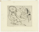 Artist: BOYD, Arthur | Title: Potter with child and gramophone. | Date: (1968-69) | Technique: etching, printed in black ink, from one plate | Copyright: Reproduced with permission of Bundanon Trust