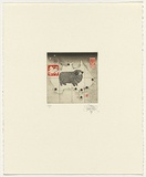 Artist: SCHMEISSER, Jorg | Title: Greeting card: New year | Date: 1979 | Technique: etching and aquatint, printed in black ink, from one plate on stamps | Copyright: © Jörg Schmeisser
