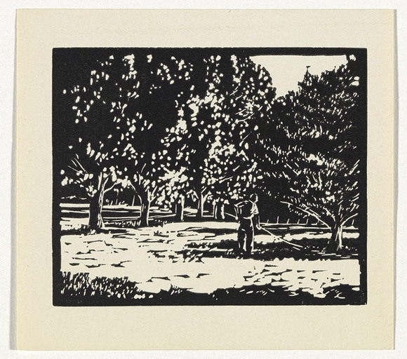Artist: b'Mills, Frank.' | Title: b'Gardener, University' | Date: (1946) | Technique: b'linocut'