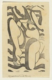 Artist: Walker, Ralph Trafford. | Title: (Nude woman on the beach) | Date: 1937 | Technique: linocut, printed in black ink, from one block