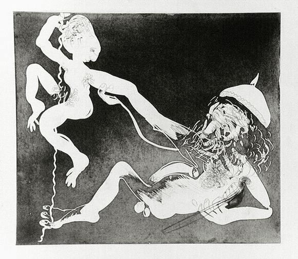 Artist: b'BOYD, Arthur' | Title: b'A woman deserting. Variant of no 15.' | Date: (1970) | Technique: b'etching and aquatint, printed in black ink, from one plate' | Copyright: b'Reproduced with permission of Bundanon Trust'