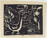 Artist: b'ROSENGRAVE, Harry' | Title: b'The Jub Jub bird' | Date: 1955 | Technique: b'lithograph, printed in black ink, from one stone'
