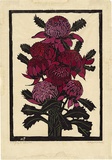 Artist: PRESTON, Margaret | Title: Waratahs. | Date: 1925 | Technique: woodcut, printed in black ink, from one block; hand-coloured | Copyright: © Margaret Preston. Licensed by VISCOPY, Australia