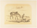 Title: The lost bushman. | Date: c. 1889 | Technique: transfer-lithograph, printed in black and buff ink, from two stones
