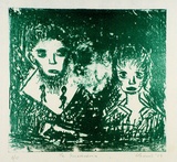 Artist: SHEARER, Mitzi | Title: The musicians | Date: 1979 | Technique: lithograph, printed in green ink, from one stone [or plate]