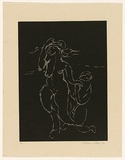 Title: not titled [two nudes, male kneeling] | Date: 1964 | Technique: linocut, printed in black ink, from one block