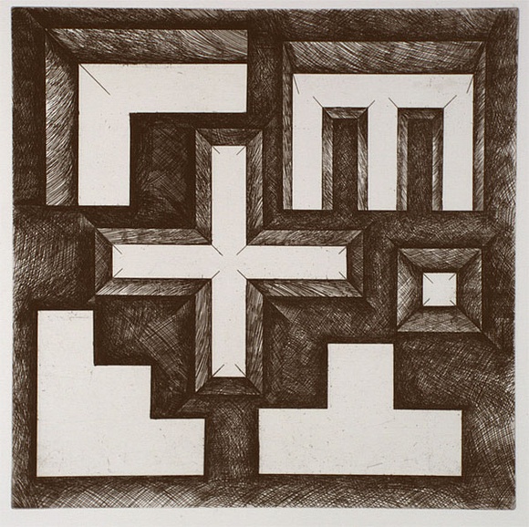 Artist: b'Makigawa, Akio.' | Title: b'Study of recollection of memory II' | Date: 1998, October | Technique: b'etching, printed in black ink, from one plate with embossing'