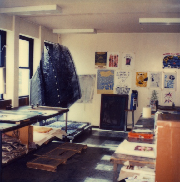 Artist: b'Butler, Roger' | Title: b'Jillposters workshop, Melbourne, 1983' | Date: 1983