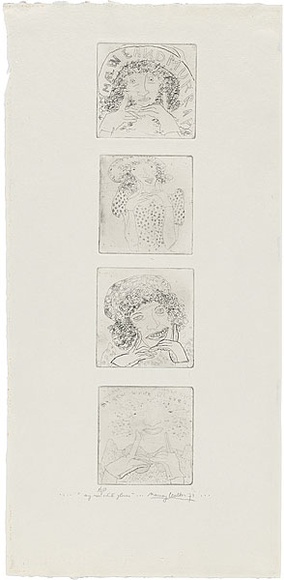 Artist: WALKER, Murray | Title: My new white gloves. | Date: 1973 | Technique: etching, printed in black ink, from four plates