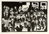 Artist: b'Allen, Joyce.' | Title: b'(Diners).' | Date: 1991 | Technique: b'linocut, printed in black ink, from one block'