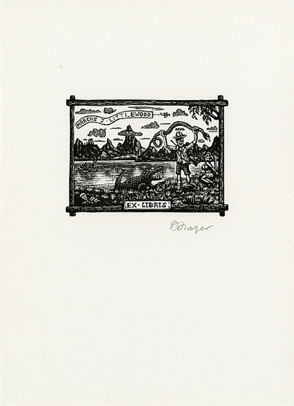 Artist: b'Frazer, David.' | Title: b'Marcus J. Littlewood' | Date: c.2001 | Technique: b'wood-engraving, printed in black in, from one block'