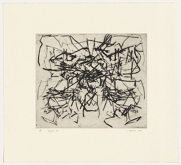 Artist: b'Forthun, Louise.' | Title: b'Split II' | Date: 2001 | Technique: b'etching and drypoint, printed in black ink, from one copper plate'