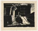 Artist: AMOR, Rick | Title: The ramp. | Date: 1992 | Technique: woodcut, printed in black ink, from one block