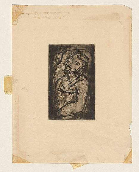 Title: b'not titled [torso of Jesus]' | Date: c.1954 | Technique: b'etching, printed in brown  ink, from one plate'