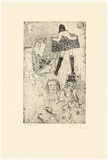 Artist: b'WALKER, Murray' | Title: b'(Show a new leg)' | Date: 1975 | Technique: b'etching, printed in black ink, from one plate'