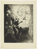 Artist: Dyson, Will. | Title: Hollywood no.2: The Higher literate: But understand Miss Hollywood, only with reluctance, with marked reluctance. | Date: c.1929 | Technique: etching, printed in black ink, from one plate