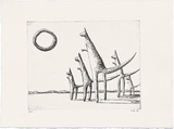 Artist: Kelly, John. | Title: The sun-lovers | Date: 2002 | Technique: etching, printed in black ink, from one plate | Copyright: © John Kelly. Licensed by VISCOPY, Australia.