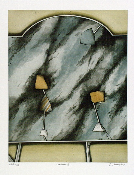 Artist: b'BALDESSIN, George' | Title: b'Emblems IV.' | Date: 1976 | Technique: b'colour etching and aquatint'