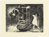 Artist: b'UNSWORTH, Ken' | Title: b'The disappeared?' | Date: 1988, June | Technique: b'transfer-lithograph, printed in black ink, from one stone [or plate]'