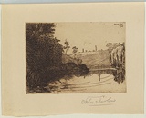 Artist: b'SHIRLOW, John' | Title: b'Yarra, Abbotsford' | Date: 1900 | Technique: b'etching, printed in brown ink with plate-tone, from one copper plate'