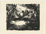 Artist: b'Boag, Yvonne.' | Title: b'Group Fawkner Park' | Date: 1983 | Technique: b'lithograph, printed in black ink, from one stone' | Copyright: b'\xc2\xa9 Yvonne Boag'