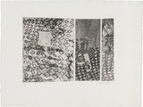 Artist: b'WALKER, Murray' | Title: b'Once upon a time in three parts' | Date: 1970 | Technique: b'etching and aquatint, printed in black ink, from three plates'