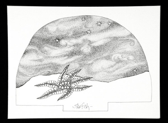 Artist: b'Jenkins, Bruce.' | Title: bGreeting card: Starfish 'Big leap graphics': greeting card and envelope. | Date: 1980 | Technique: b'offset-lithograph, printed in black ink'