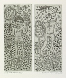 Artist: b'HANRAHAN, Barbara' | Title: b'Eve and Adam' | Date: 1989 | Technique: b'etching, printed in black with plate-tone from two plates'