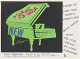 Artist: EARTHWORKS POSTER COLLECTIVE | Title: New music: Pieces by John Cage, Fredric Rzewski and Gavin Bryars. | Date: 1978 | Technique: screenprint, printed in colour, from multiple stencils | Copyright: © Marie McMahon. Licensed by VISCOPY, Australia