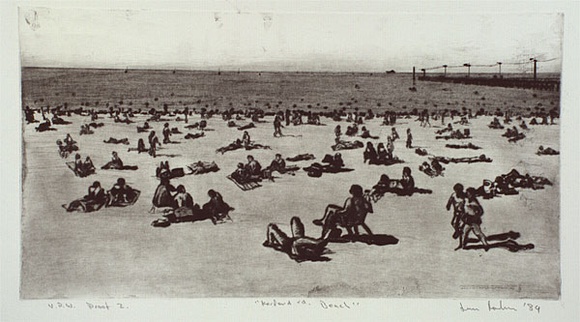 Artist: b'ROUBOS, Leon' | Title: b'Kerford Rd. Beach' | Date: 1989 | Technique: b'etching, printed in black ink, from one plate'