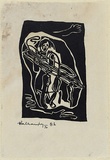 Artist: b'Salkauskas, Henry.' | Title: b'Why?.' | Date: 1950 | Technique: b'linocut, printed in black ink, from one block' | Copyright: b'\xc2\xa9 Eva Kubbos'