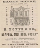 Title: Eagle House R. Potts & Co. Drapery, millinery, hosiery. Melbourne