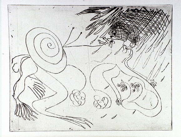 Artist: b'BOYD, Arthur' | Title: b'Nebuchadnezzar with a snail on his back.' | Date: (1968-69) | Technique: b'etching, printed in black ink, from one plate' | Copyright: b'Reproduced with permission of Bundanon Trust'