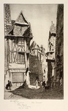 Artist: b'LINDSAY, Lionel' | Title: b'In Old Saumur' | Date: 1944 | Technique: b'etching, printed in black ink with plate-tone, from one plate' | Copyright: b'Courtesy of the National Library of Australia'