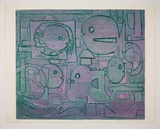 Artist: b'Haxton, Elaine' | Title: b'Sea fantasy' | Date: 1970 | Technique: b'open-bite etching and aquatint, printed in colour'