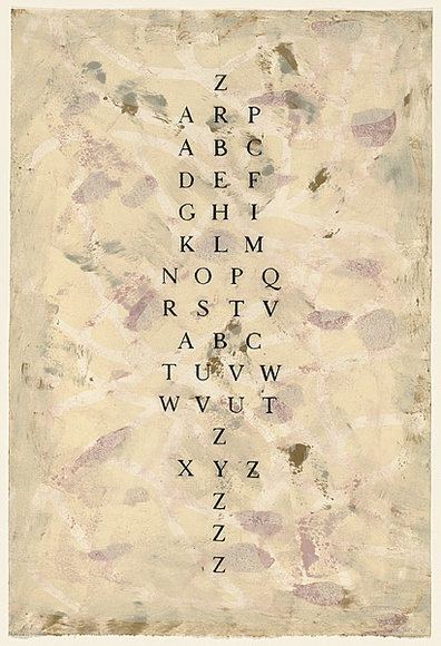 Artist: b'Tillers, Imants.' | Title: b'Alphabet [3]' | Date: 2003 | Technique: b'woodcut and etching, printed in colour, from  plywood block and copper plate' | Copyright: b'Courtesy of the artist'